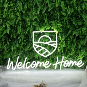 Welcome Home White LED Neon Sign