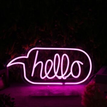 Hello Pink Neon Sign