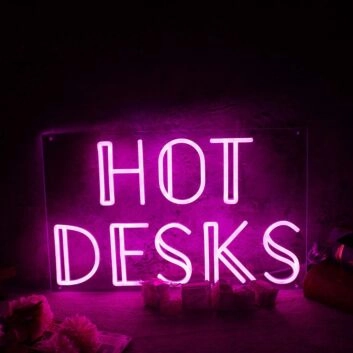 Hot Desks Pink Neon Sign