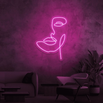 Abstraktes Gesicht LED-Neonschild für Wohnzimmer oder Studio