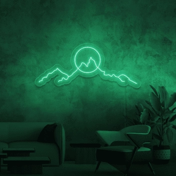 Berglandschaft mit Sonne LED-Neonschild Wohnzimmer Büro