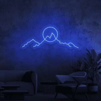 Berglandschaft mit Sonne LED-Neonschild Wohnzimmer Büro