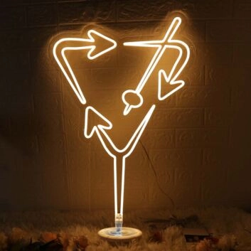 Cocktailglas mit Pfeilen LED-Neonschild für Bar Party