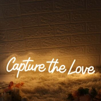 Capture the Love LED-Neonschild für Hochzeit und Fotostudio