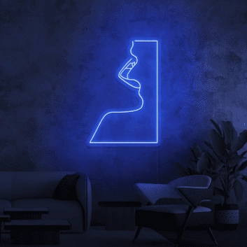 Profil eines Gesichts mit geöffnetem Mund LED-Neonschild Wohnzimmer Lounge