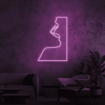 Profil eines Gesichts mit geöffnetem Mund LED-Neonschild Wohnzimmer Lounge