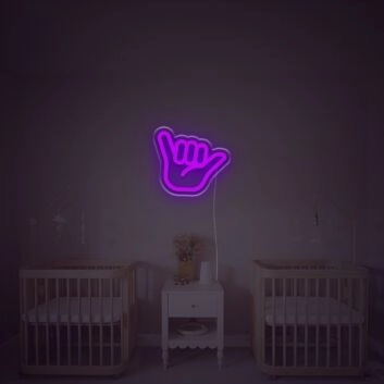 Shaka Handzeichen LED-Neonschild für Kinderzimmer und Wohnzimmer