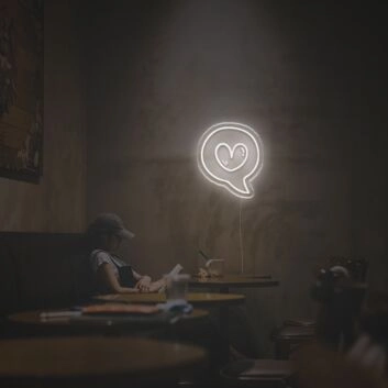 Herz Symbol in Sprechblase LED-Neonschild für Café und Wohnzimmer