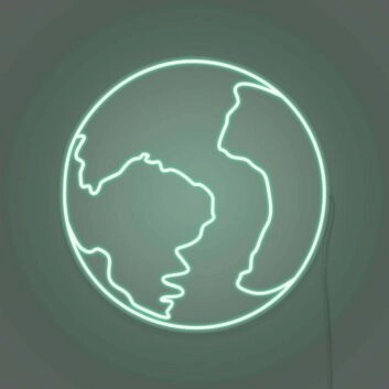Weltkarte LED-Neonschild für Wohnzimmer oder Büro