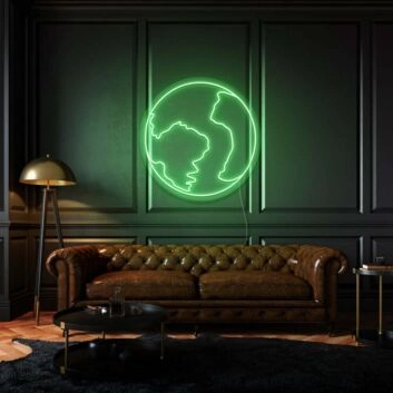 Weltkarte LED-Neonschild für Wohnzimmer oder Büro