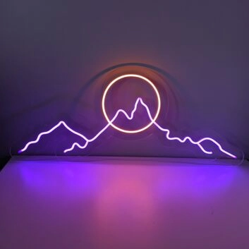 Berglandschaft mit Sonne LED-Neonschild Wohnzimmer Büro