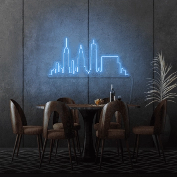 Stadt Skyline LED-Neonschild für Esszimmer und Wohnzimmer