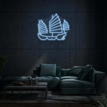 Segelschiff mit traditionellen Segeln LED-Neonschild Wohnzimmer Lounge