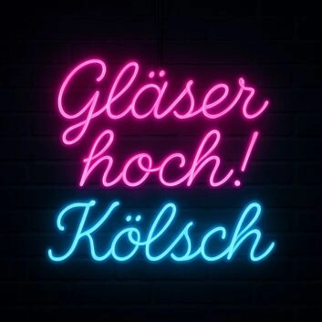 Gläser hoch! Kölsch LED-Neonschild Bar Pub