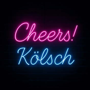 Trend Neon Schild „Cheers! Kölsch“ LED Wandlicht für Bierbar, Oktoberfest, Club und Party Dekoration