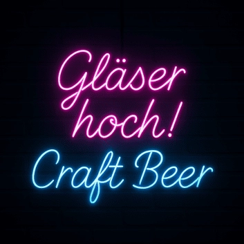 Gläser hoch! Craft Beer LED-Neonschild für Bar Brauerei
