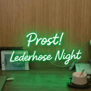 Prost! Lederhose Night LED-Neonschild für Bar und Festival
