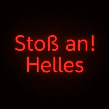 Stoß an! Helles LED-Neonschild für Bar und Brauerei