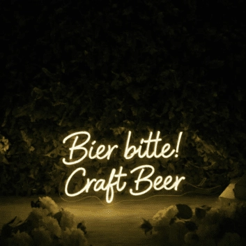 Bier bitte! Craft Beer LED-Neonschild für Bar und Brauerei
