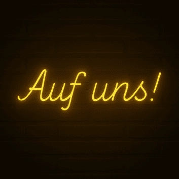 Auf uns! LED-Neonschild für Bar Party