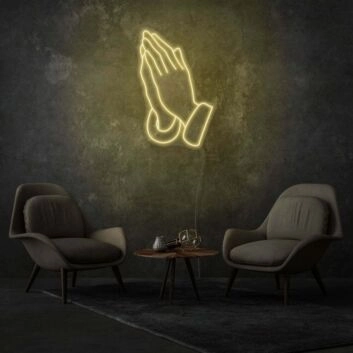 betende Hände LED-Neonschild Wohnzimmer Lounge