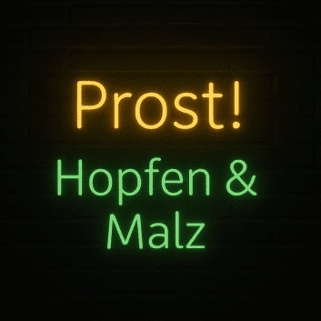 Prost! Hopfen & Malz LED-Neonschild für Bar und Brauerei