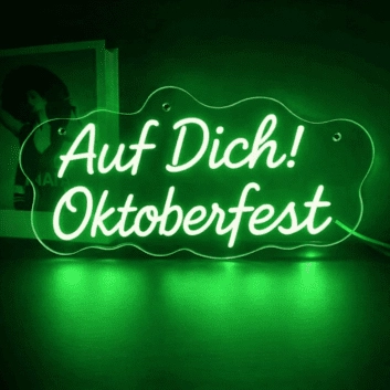 Auf Dich! Oktoberfest LED-Neonschild für Fest und Bar