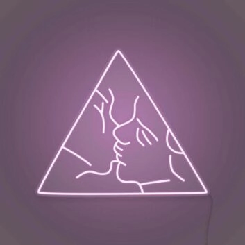 Gesichter Linienkunst im Dreieck LED-Neonschild Wohnzimmer Studio
