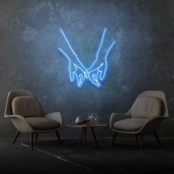 zwei haltende Hände LED-Neonschild Wohnzimmer Schlafzimmer