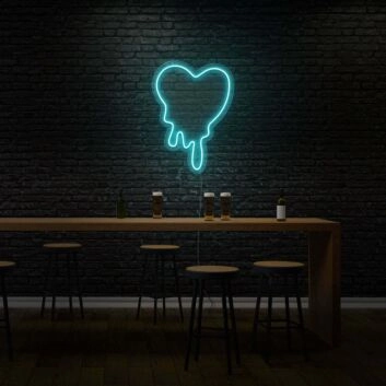 schmelzendes Herz LED-Neonschild für Wohnzimmer oder Schlafzimmer