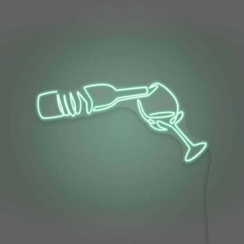 Weinflasche und Weinglas LED-Neonschild Bar Wohnzimmer