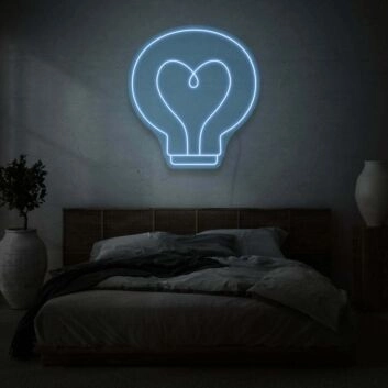 Glühbirne mit Herzform LED-Neonschild Schlafzimmer Wohnzimmer