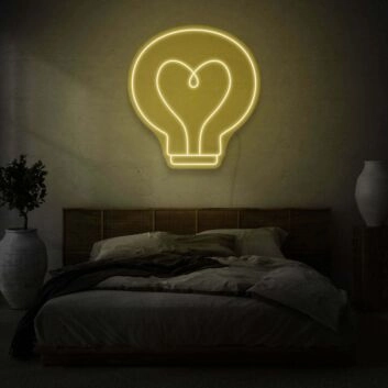 Glühbirne mit Herzform LED-Neonschild Schlafzimmer Wohnzimmer