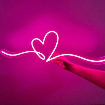Herzlinie LED-Neonschild für Wohnzimmer oder Schlafzimmer