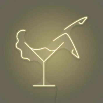 Cocktailglas mit Frauenbeinsilhouette LED-Neonschild für Bar Club