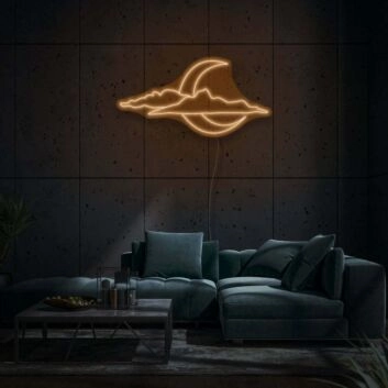 Mond mit Wolken LED-Neonschild für Wohnzimmer oder Schlafzimmer