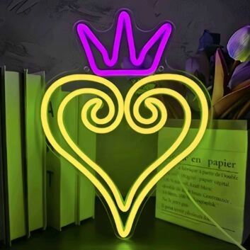 Herz mit Krone LED-Neonschild Wohnzimmer Schlafzimmer