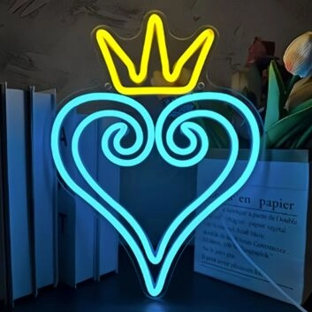 Herz mit Krone LED-Neonschild Wohnzimmer Schlafzimmer