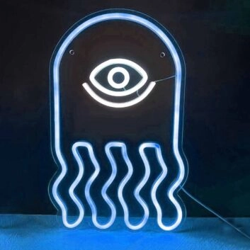 Qualle mit Auge LED-Neonschild Wohnzimmer Bar
