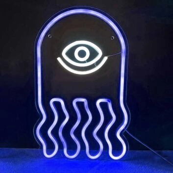 Qualle mit Auge LED-Neonschild Wohnzimmer Bar