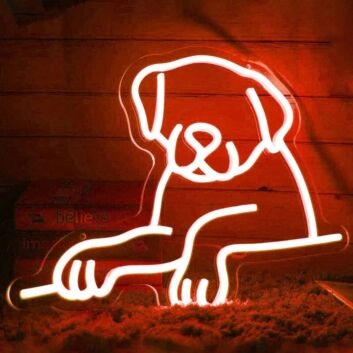 Hundekontur LED-Neonschild Wohnzimmer Kinderzimmer
