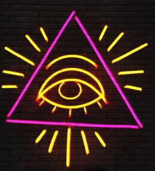 Auge im Dreieck LED-Neonschild für Bar Club