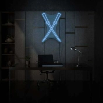Gekreuzte Lichtschwerter LED-Neonschild Gamingzimmer Wohnzimmer
