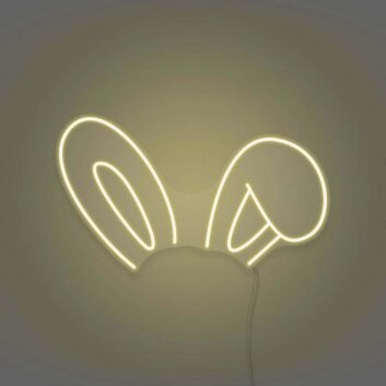 Hasenohren LED-Neonschild für Kinderzimmer Party