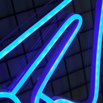 Papierflieger Symbol LED-Neonschild Wohnzimmer Büro