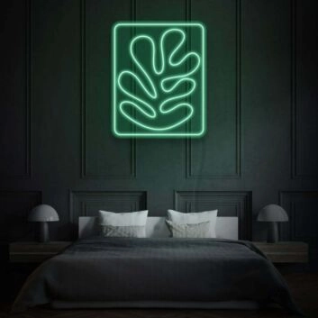 abstraktes Blatt LED-Neonschild für Schlafzimmer oder Wohnzimmer