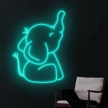 sitzender Elefant LED-Neonschild Wohnzimmer Kinderzimmer