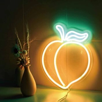 Pfirsich LED-Neonschild für Wohnzimmer Küche