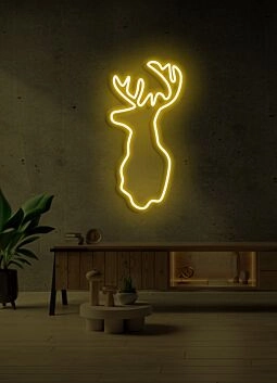 Hirschkopf Silhouette LED-Neonschild für Wohnzimmer und Bar