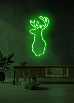 Hirschkopf Silhouette LED-Neonschild für Wohnzimmer und Bar